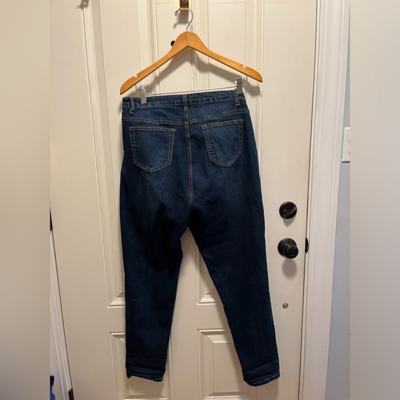 Blue Identity 16W Straight Leg/Skinny 5-pocket Jeans, dark blue wash - Picture 6 of 9